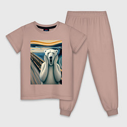 Детская пижама Полярный медведь кричит на картине Эдварда Мунка