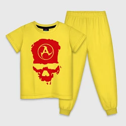 Пижама хлопковая детская Amatory Skull, цвет: желтый