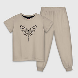 Детская пижама Силуэт бабочки с вертикальной надписью