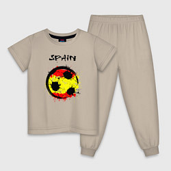 Пижама хлопковая детская Football Spain, цвет: миндальный