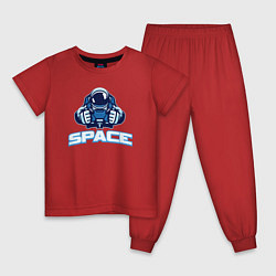 Пижама хлопковая детская Space man, цвет: красный