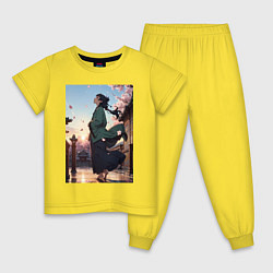 Пижама хлопковая детская Монолог фармацевта Маомао во дворце, цвет: желтый