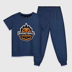 Пижама хлопковая детская Championship basketball, цвет: тёмно-синий