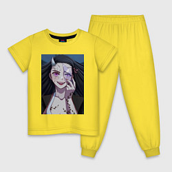 Пижама хлопковая детская Клинок, рассекающий демонов Нэдзуко Камадо, цвет: желтый