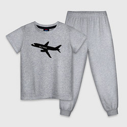 Пижама хлопковая детская Superjet-100 черный, цвет: меланж