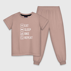 Детская пижама Eat sleep bike repeat