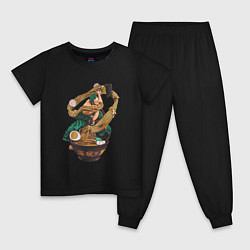 Пижама хлопковая детская One piece Зоро Zoro удон, цвет: черный