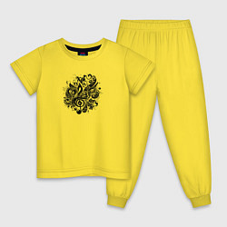 Детская пижама Орнамент со скрипичным ключом тату стиль