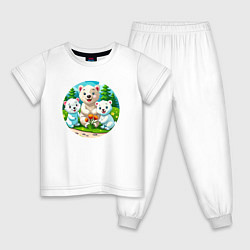 Детская пижама Белые медведи летом