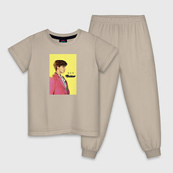 Пижама хлопковая детская J-hope Butter, цвет: миндальный