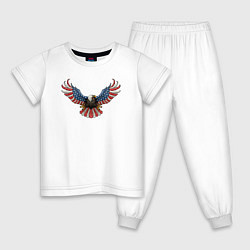 Пижама хлопковая детская Орёл Америки, цвет: белый