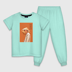 Пижама хлопковая детская Мин Юнги Дечита, цвет: мятный
