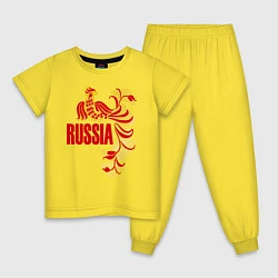 Пижама хлопковая детская Russia, цвет: желтый
