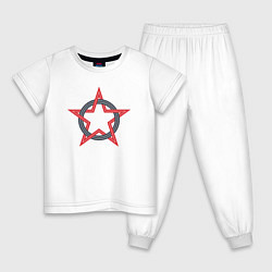 Пижама хлопковая детская Circle star USSR, цвет: белый