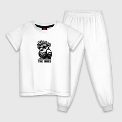 Детская пижама Крутой голубь в очках и надпись - The Boss