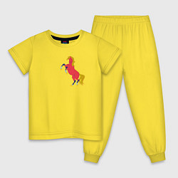 Детская пижама Конь красный