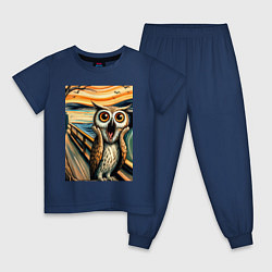 Детская пижама Сова кричит на картине Эдварда Мунка - нейроарт