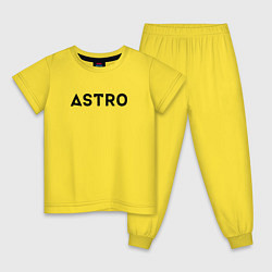 Пижама хлопковая детская Astro, цвет: желтый