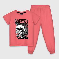Пижама хлопковая детская The exploited skull, цвет: коралловый