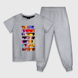 Пижама хлопковая детская Got7 все участники группы, цвет: меланж
