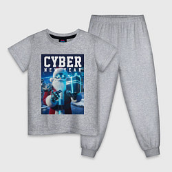 Детская пижама Кибер новый год - неоновое свечение