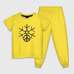 Пижама хлопковая детская Снежный мир, цвет: желтый