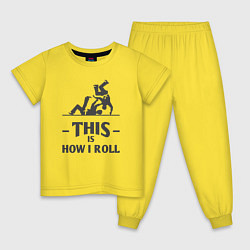 Пижама хлопковая детская Judo how i roll, цвет: желтый