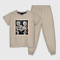 Пижама хлопковая детская Арт джокер, цвет: миндальный
