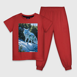 Детская пижама Кристальный волк на снегу