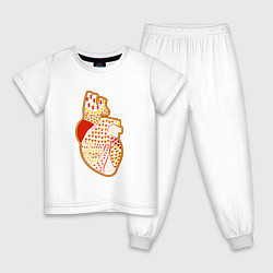 Пижама хлопковая детская Амур стреляет из ведра, цвет: белый