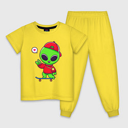 Детская пижама Пришелец скейтбордист