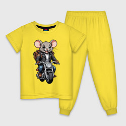 Пижама хлопковая детская Biker mice, цвет: желтый