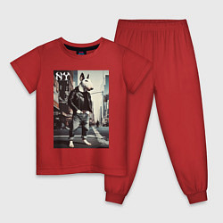 Детская пижама Dude bull terrier is a New Yorker