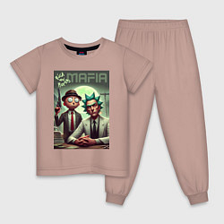 Детская пижама Мафиози Рик и Морти - нейроарт фантазия