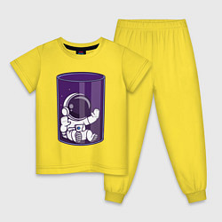Пижама хлопковая детская Космонавтик в стакане, цвет: желтый