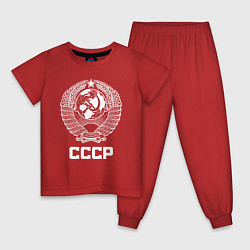 Пижама хлопковая детская Герб СССР - Союз Советских Социалистических Респуб, цвет: красный
