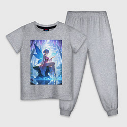 Детская пижама Прекрасная фея посреди лесного пруда