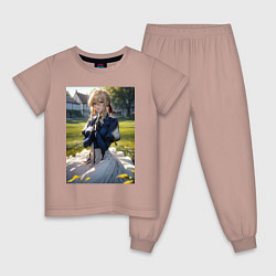 Детская пижама Вайолет Эвергарден на лугу