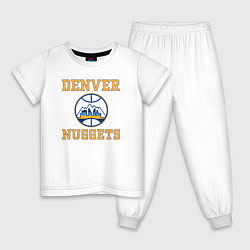 Пижама хлопковая детская Денвер Наггетс, цвет: белый