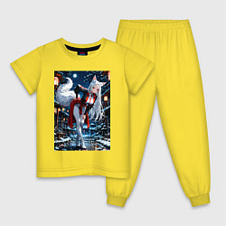 Детская пижама Белоснежная лиса лунной ночью
