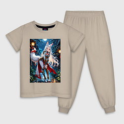 Детская пижама Белоснежная лиса лунной ночью