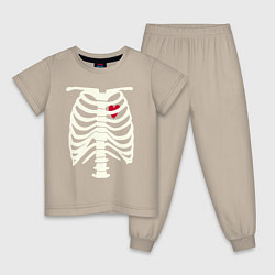 Детская пижама Сердце в скелете