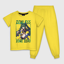 Пижама хлопковая детская Qingyi - Zenless Zone Zero, цвет: желтый