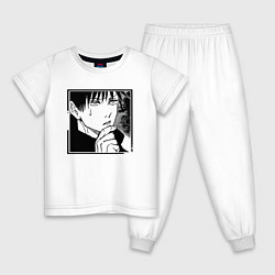 Пижама хлопковая детская Мегуми фусигуро, цвет: белый