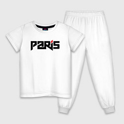 Пижама хлопковая детская City Paris, цвет: белый