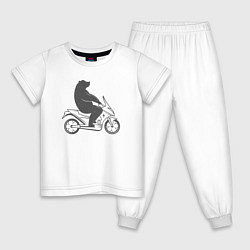 Детская пижама Мишка на мотоцикле