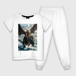 Детская пижама Девушка летит на драконе в стиле Игры престолов