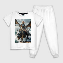 Детская пижама Девушка летит на драконе в стиле Игры престолов