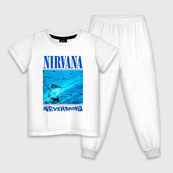 Пижама хлопковая детская Nirvana nevermaind woter, цвет: белый