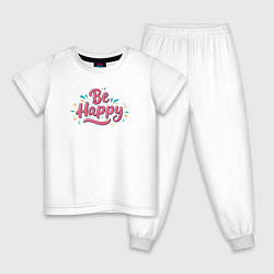 Детская пижама Be happy надпись с брызгами